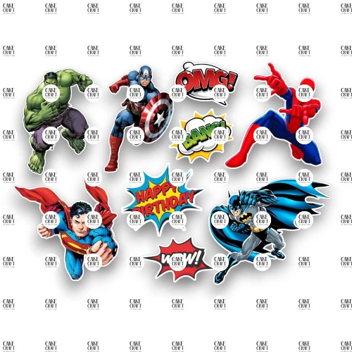 Βρώσιμα σχέδια SuperHeroes - 9τμχ
