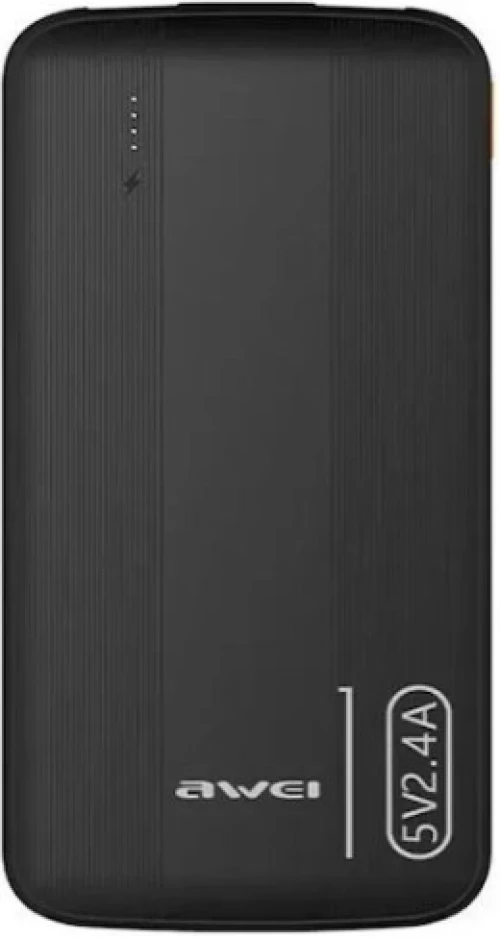 Awei P20K Power Bank 10000 mAh – Διπλός Φορτιστής USB‑A Μαύρο