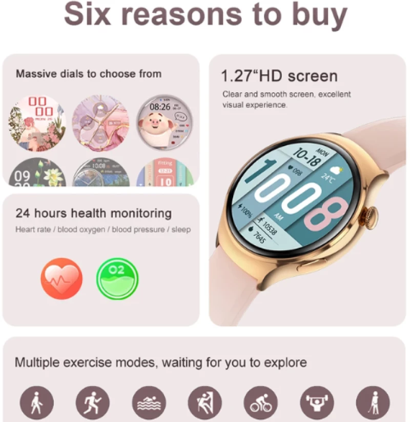 🌸 Smartwatch M11 Ροζ RDFit GPS NFC Κλήσεις Bluetooth – Έξυπνο Ρολόι Γυναικείο