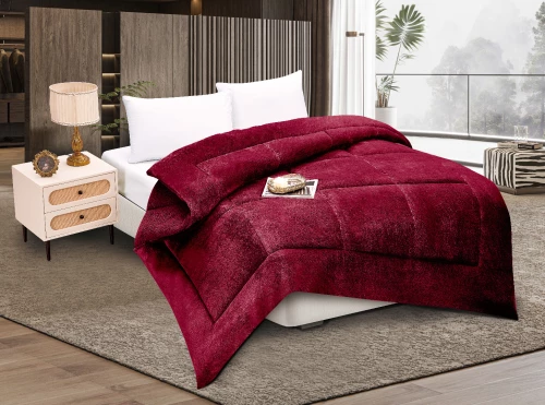 Κουβερτοπάπλωμα solid (160cm x 220cm) burgundy - -