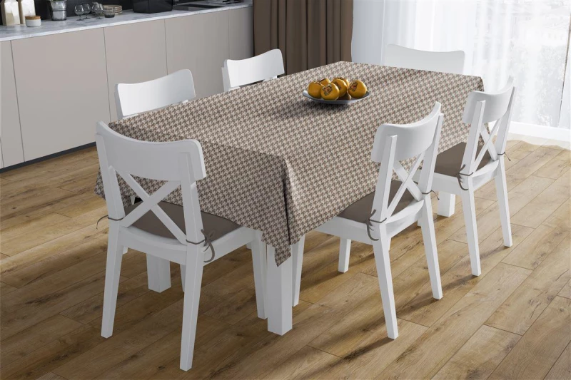 Τραπεζομάντηλο Αλέκιαστο Houndstooth 473 140X180 Beige 70/30 Cott/Pol - -
