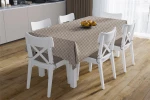 Τραπεζομάντηλο Αλέκιαστο Houndstooth 473 140X180 Beige 70/30 Cott/Pol - -