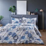 Σεντόνια Εμπριμέ Σετ 4 τεμ Διώνη 602 220X240 White-Blue 70/30 Cott/Pol - -