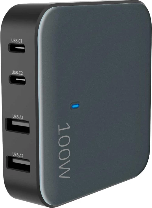 Επιτραπέζιος Φορτιστής Yenkee YAC 4100 με 4 Εξόδους Φόρτισης 2xUSB-C και 2xUSB-A PD QC 100W Μαύρος