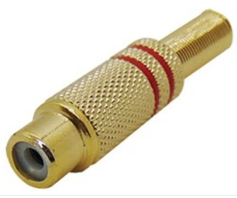 RCA Female Connector Metal Gold-Plated Red OEM
