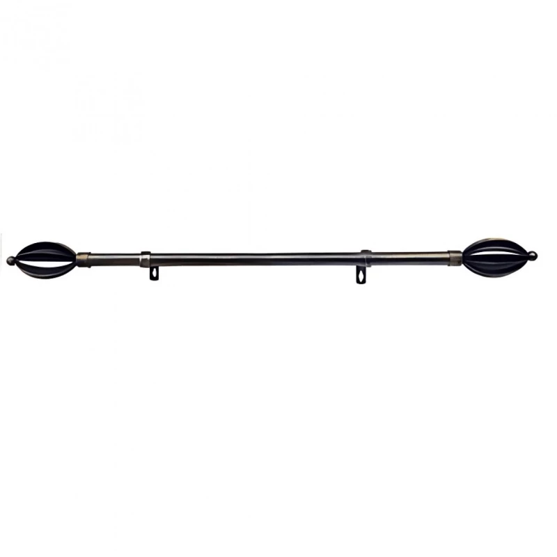 120-210cm Μεταλλικό Κουρτινόξυλο Πτυσσόμενο Μαύρο/Χρυσό Φ16-19mm 32940