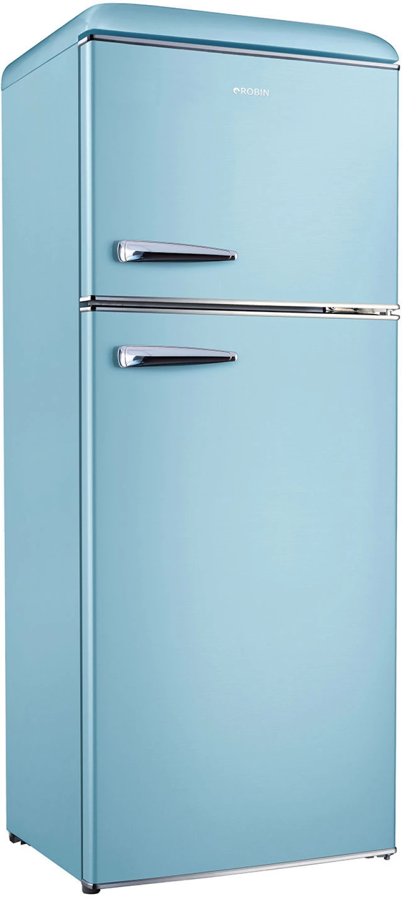 Robin RB-280 Blue Ψυγείο Δίπορτο FULL NO FROST Ρετρό Μπλε 1.57X60