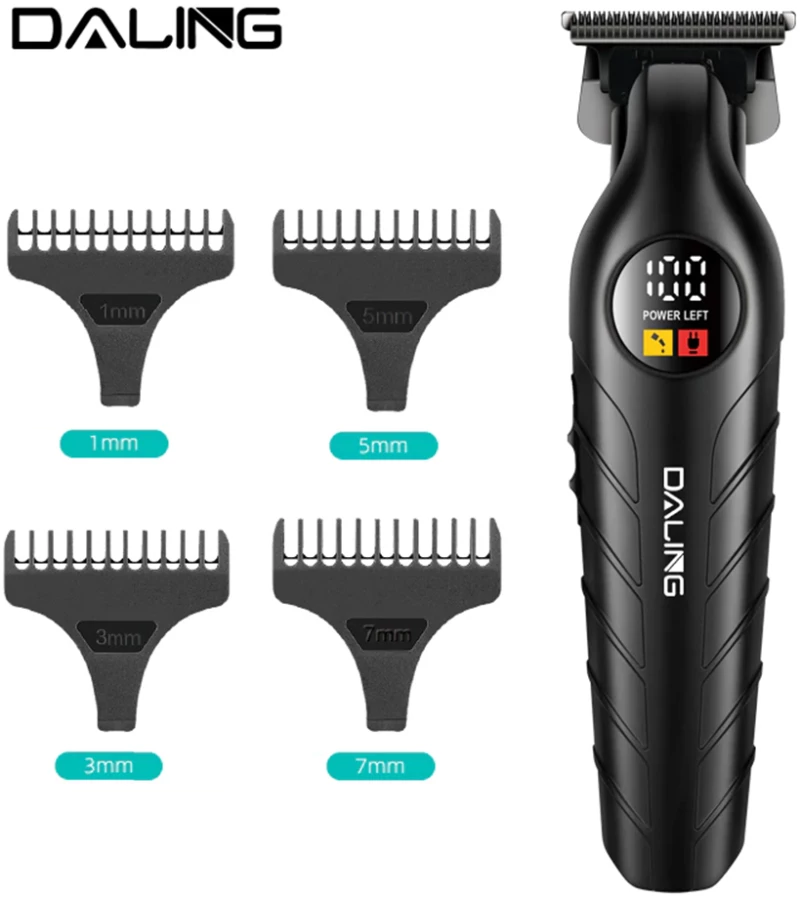 Επαναφορτιζόμενη Κουρευτική Μηχανή Clipper με LED Οθόνη DALING DL-1777 Μαύρο