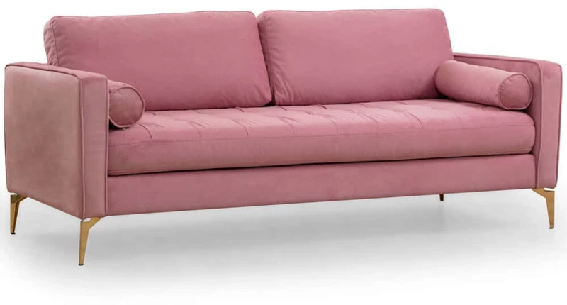 Καναπές Τριθέσιος Rome 560ARE1541 215x90x70cm Rose