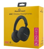 POWERTECH headphones PT-1462, ενσύρματα & ασύρματα, ANC & ENC, 40mm, 300mAh, μαύρα