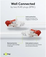 GOOBAY καλώδιο δικτύου 93217, CAT 6 S/FTP, copper, 250MHz, 0.25m, λευκό
