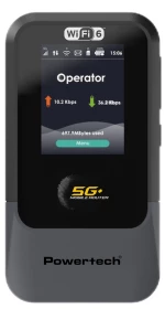 POWERTECH 5G mobile router PT-1512, WiFi 6, AX900 dual band, 4000mAh