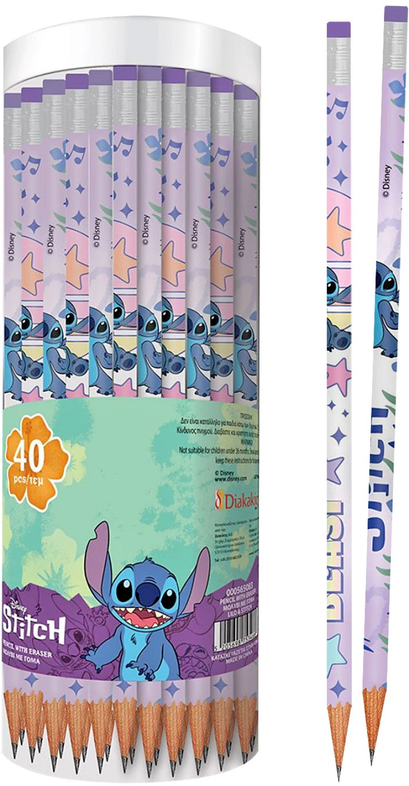 Μολύβι με Γόμα Lilo & Stitch  Stitch 000565083 - 40 ΤΕΜ 50-3461