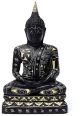 Γλυπτό Βούδα σε θέση Διαλογισμού Meditation Buddha Black 17cm