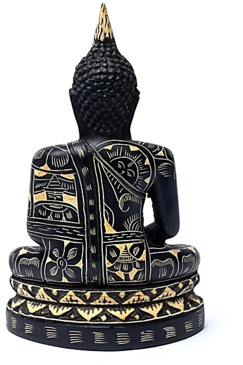 Γλυπτό Βούδα σε θέση Διαλογισμού Meditation Buddha Black 17cm