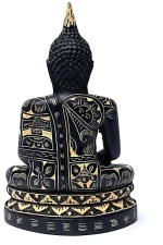 Γλυπτό Βούδα σε θέση Διαλογισμού Meditation Buddha Black 17cm