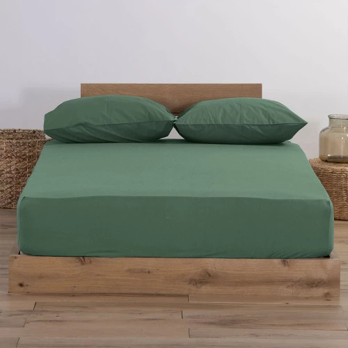 Σεντόνι Jersey Με Λάστιχο Green Nef-Nef Homeware Single 100x230cm 100% Βαμβάκι