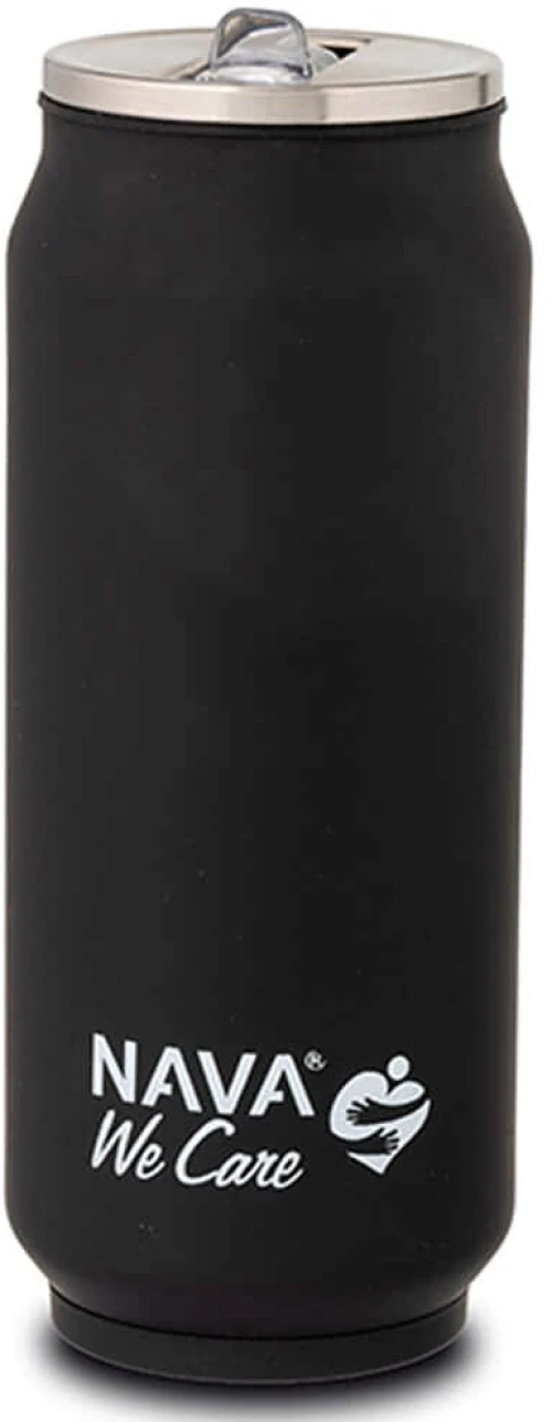 Ποτήρι - Θερμός Με Καλαμάκι We Care 10-016-043 Φ7x18,5cm 500ml Black Nava