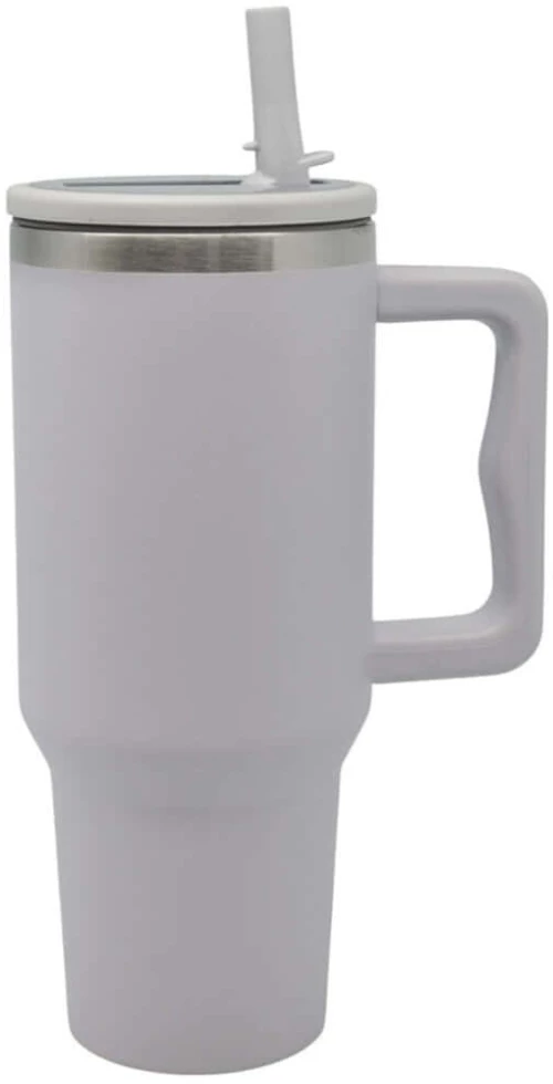 Ποτήρι - Θερμός Με Καλαμάκι 847501 9,8x26cm 1,2lt Light Grey Ankor