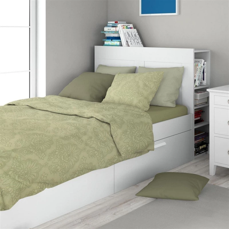 Σεντόνια Άρτεμις 704 (Σετ 4τμχ) Light Olive DimCol Queen Size 220x240cm 100% Βαμβάκι