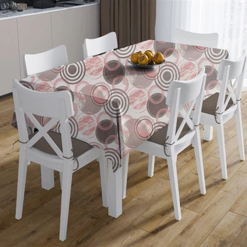 Καρέ Αλέκιαστο Circles 469 Coral DimCol 90X90cm Βαμβάκι-Πολυέστερ