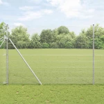 vidaXL Welded Wire Fence με 7 Πόλους 1.6x10 μ Γαλβανισμένος Χάλυβας