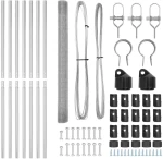 vidaXL Welded Wire Fence με 7 Πόλους 1.6x10 μ Γαλβανισμένος Χάλυβας