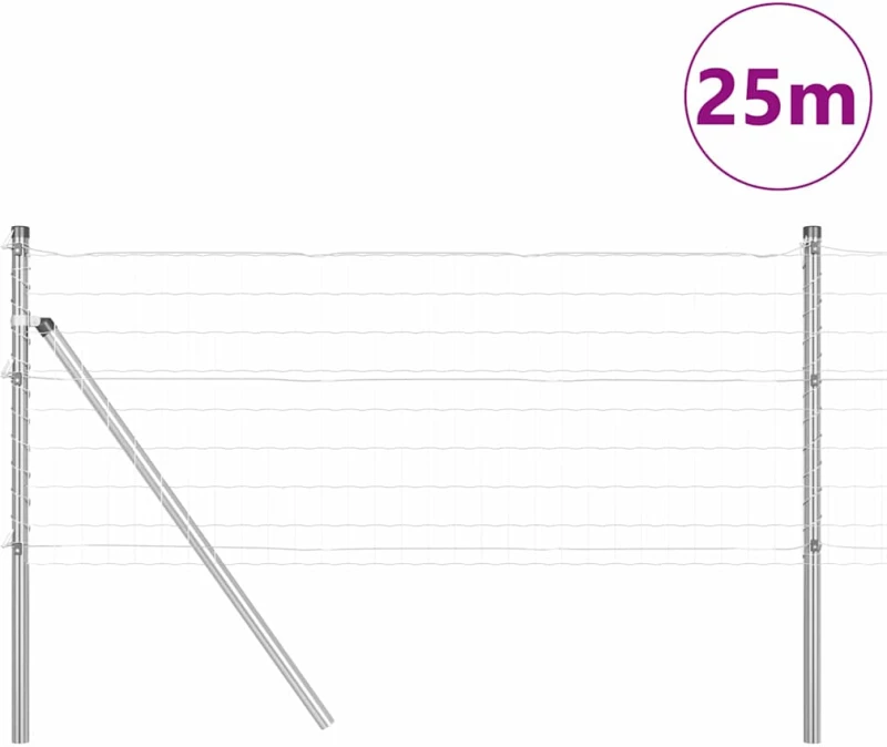 vidaXL Ευρωπαϊκός Φράχτης με 13 Πόστες 0.8 x 25μ Γαλβανισμένο Ατσάλι
