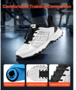 VEVOR Cross Training Shoes M Width Sneakers UK Size 7 Wide Toe Box Shoes White