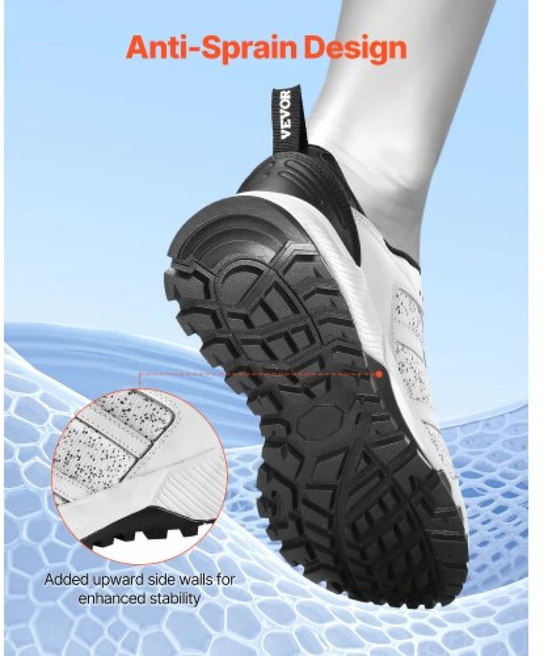 VEVOR Cross Training Shoes M Width Sneakers UK Size 7 Wide Toe Box Shoes White