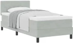 vidaXL Κρεβάτι Box Spring με Στρώμα Γκρι Ανοιχτό 100x200 εκ. Βελούδο