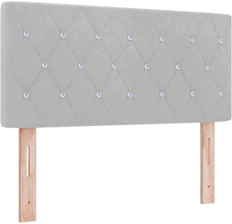 vidaXL Κρεβάτι Box Spring με Στρώμα Γκρι Ανοιχτό 100x200 εκ. Βελούδο