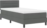 vidaXL Κρεβάτι Box Spring με Στρώμα Σκούρο Γκρι 80x200 εκ Ύφασμα