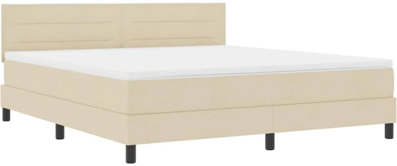 vidaXL Κρεβάτι με Στρώμα Κρεμ 180x200 cm Ύφασμα