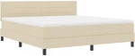 vidaXL Κρεβάτι με Στρώμα Κρεμ 180x200 cm Ύφασμα