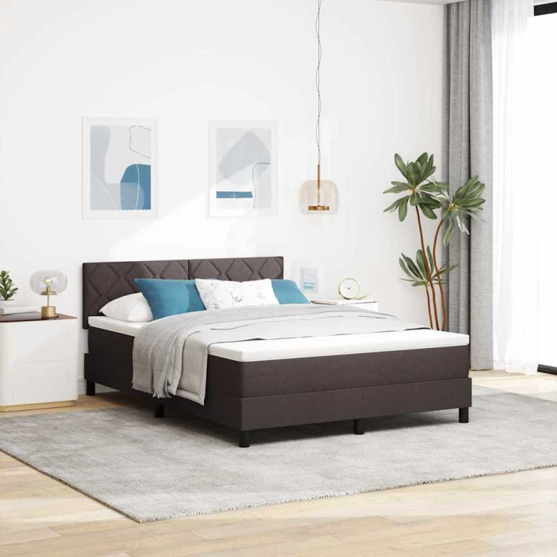 vidaXL Κρεβάτι με Στρώμα Μηχανισμού Καφέ 140x200 εκ Υφασμάτινο