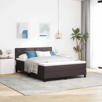 vidaXL Κρεβάτι με Στρώμα Μηχανισμού Καφέ 140x200 εκ Υφασμάτινο