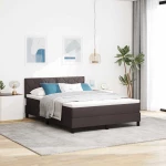 vidaXL Κρεβάτι με Στρώμα Μηχανισμού Καφέ 140x200 εκ Υφασμάτινο