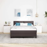 vidaXL Κρεβάτι με Στρώμα Μηχανισμού Καφέ 140x200 εκ Υφασμάτινο
