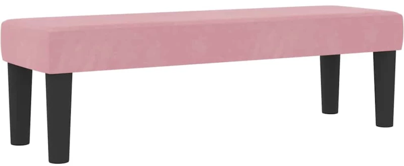 vidaXL κρεβάτι Box Spring με στρώμα και πάγκο Ροζ 120x200 εκ Βελούδο