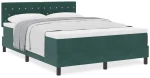 vidaXL Κρεβάτι Box Spring με Στρώμα Σκούρο Πράσινο 140x200 εκ. Βελούδο