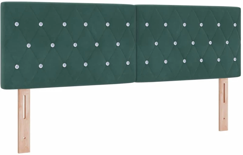 vidaXL Κρεβάτι Box Spring με Στρώμα Σκούρο Πράσινο 140x200 εκ. Βελούδο