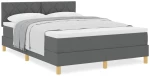 vidaXL Κρεβάτι Box Spring με Στρώμα Σκούρο Γκρι 140x190 cm Ύφασμα