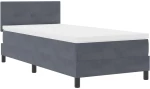κρεβάτι Box Spring με στρώμα vidaXL σκούρο γκρι 80x200 εκ. βελούδο