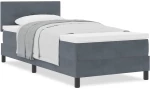 κρεβάτι Box Spring με στρώμα vidaXL σκούρο γκρι 80x200 εκ. βελούδο