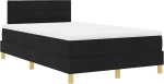 vidaXL Κρεβάτι Box Spring με Ματράκι & LED Μαύρο 120x200 εκ Ύφασμα
