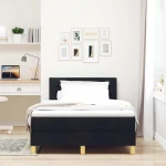 vidaXL Κρεβάτι Box Spring με Ματράκι & LED Μαύρο 120x200 εκ Ύφασμα