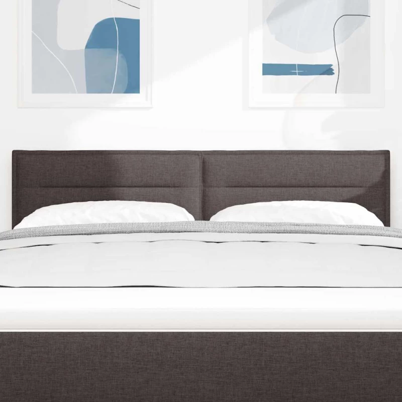 vidaXL LED Κεφαλάρι Γραμμών Σχεδίασης Σκούρο Καφέ 72 εκ Ύφασμα