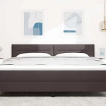 vidaXL LED Κεφαλάρι Σχεδίασης Γραμμών Σκούρο Καφέ 90 εκ Ύφασμα