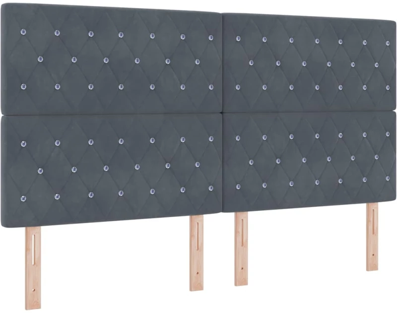 vidaXL LED Κεφαλάρι Σκούρο Γκρι 90 εκ. Βελούδο